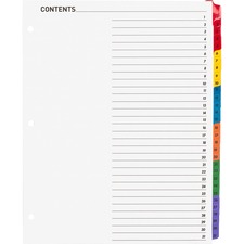 Business Source BSN21907 Index Divider